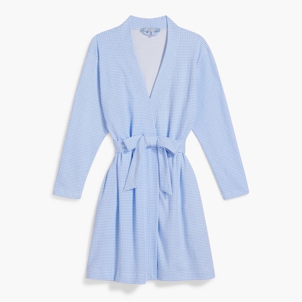 Hill house drew robe in hydrangea gingham —NWT